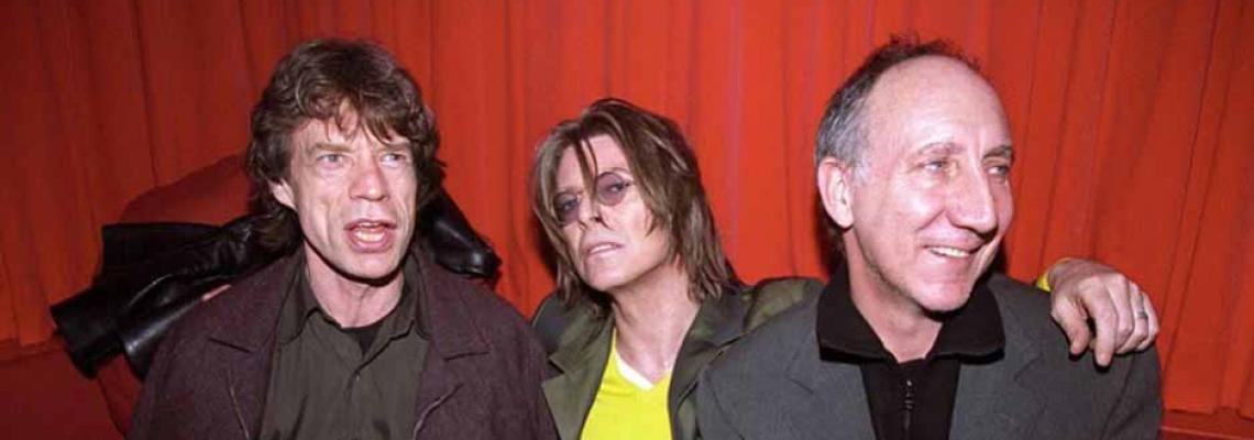 Mick Jaegger, Davis Bowie, Pete Townshead